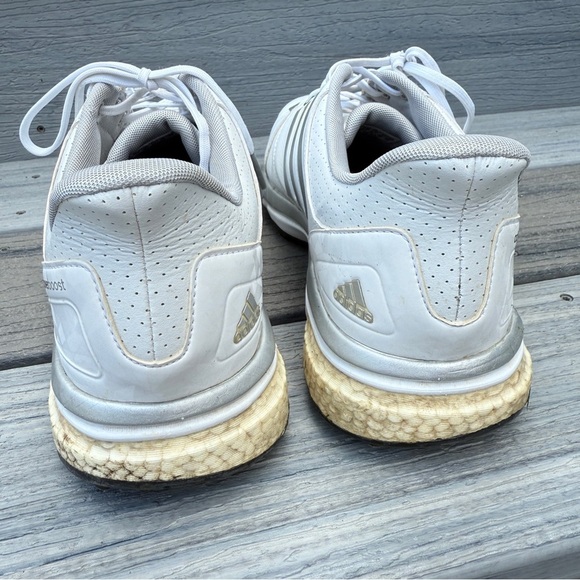 Adidas Adipower Boost Mens 10.5 White and Grey Golf Cleats - Picture 4 of 16